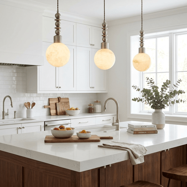 Orvelle Alabaster Beaded Pendant Light