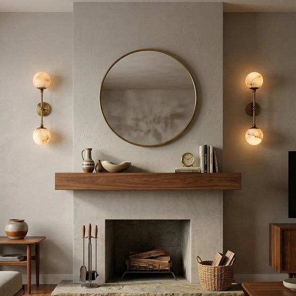 Orvelle Double Alabaster Wall Sconce