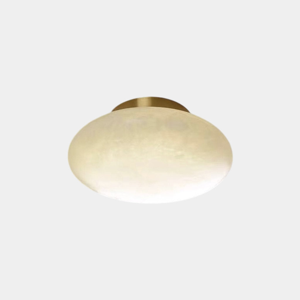 Oval Ceiling Light Alabaster Marble Flush Mount