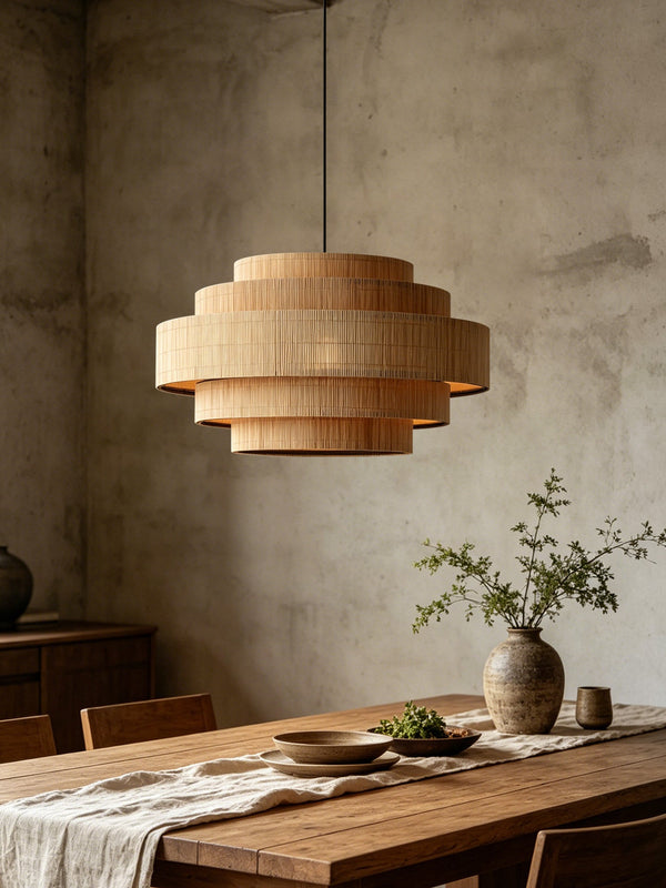 Pagoda Woven Bamboo Chandelier