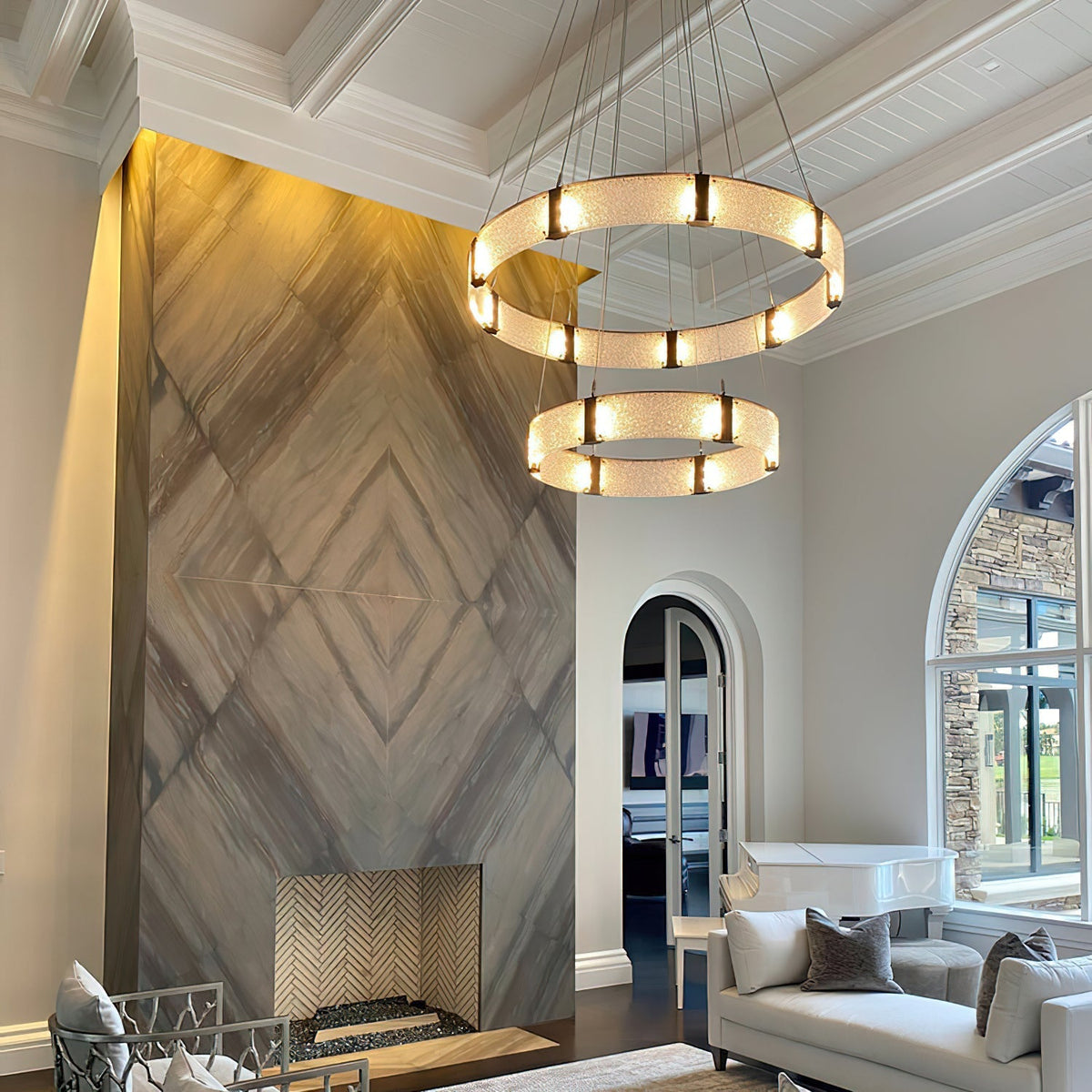 Parallel Ring Glass Chandelier