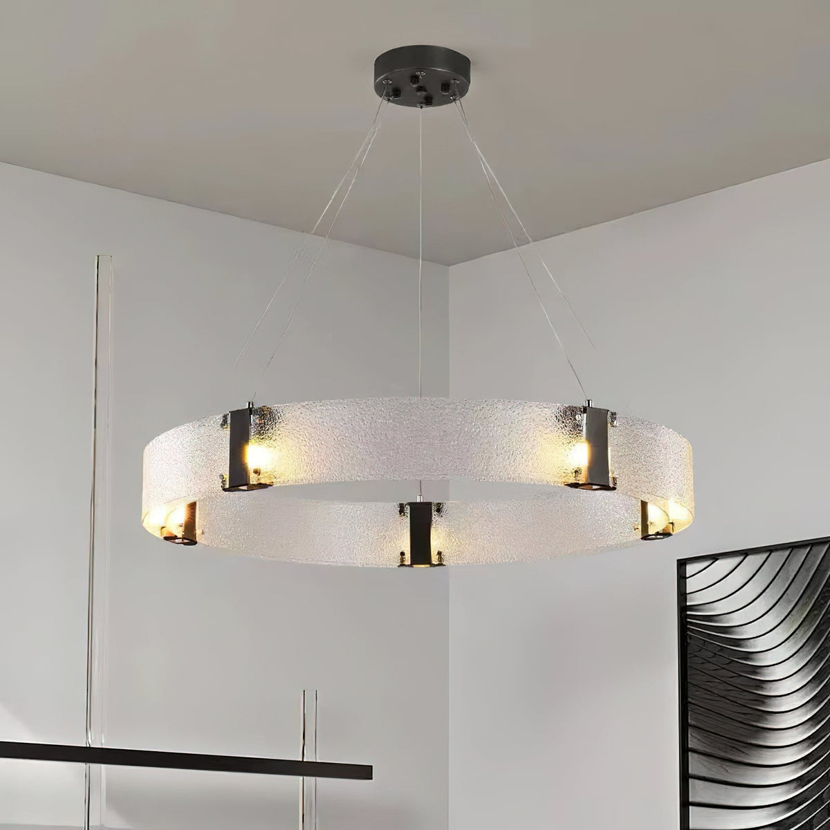 Parallel Ring Glass Chandelier