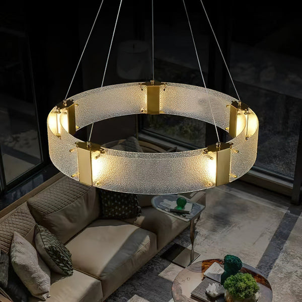 Parallel Ring Glass Chandelier