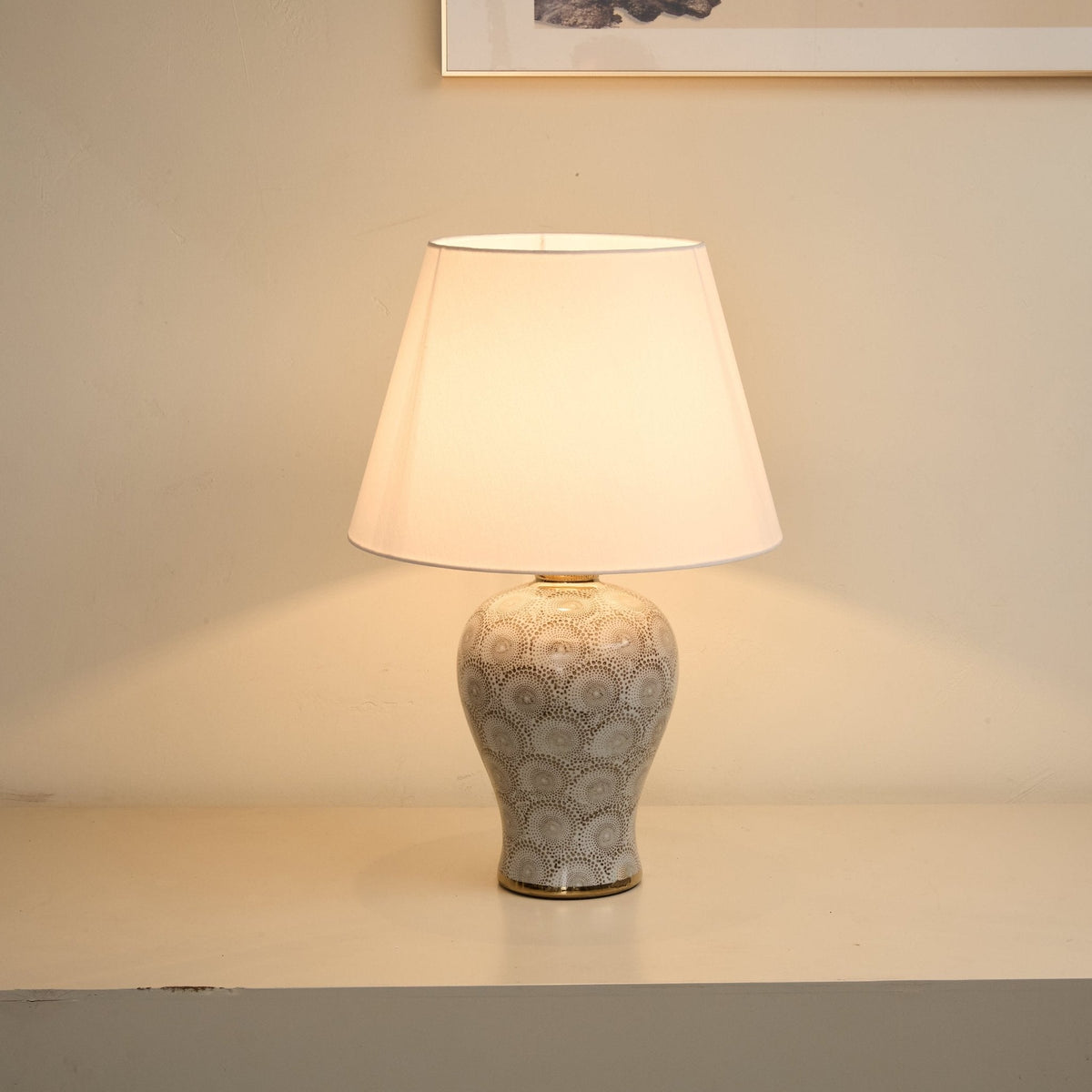 Patterned Ceramic Vase Table Lamp