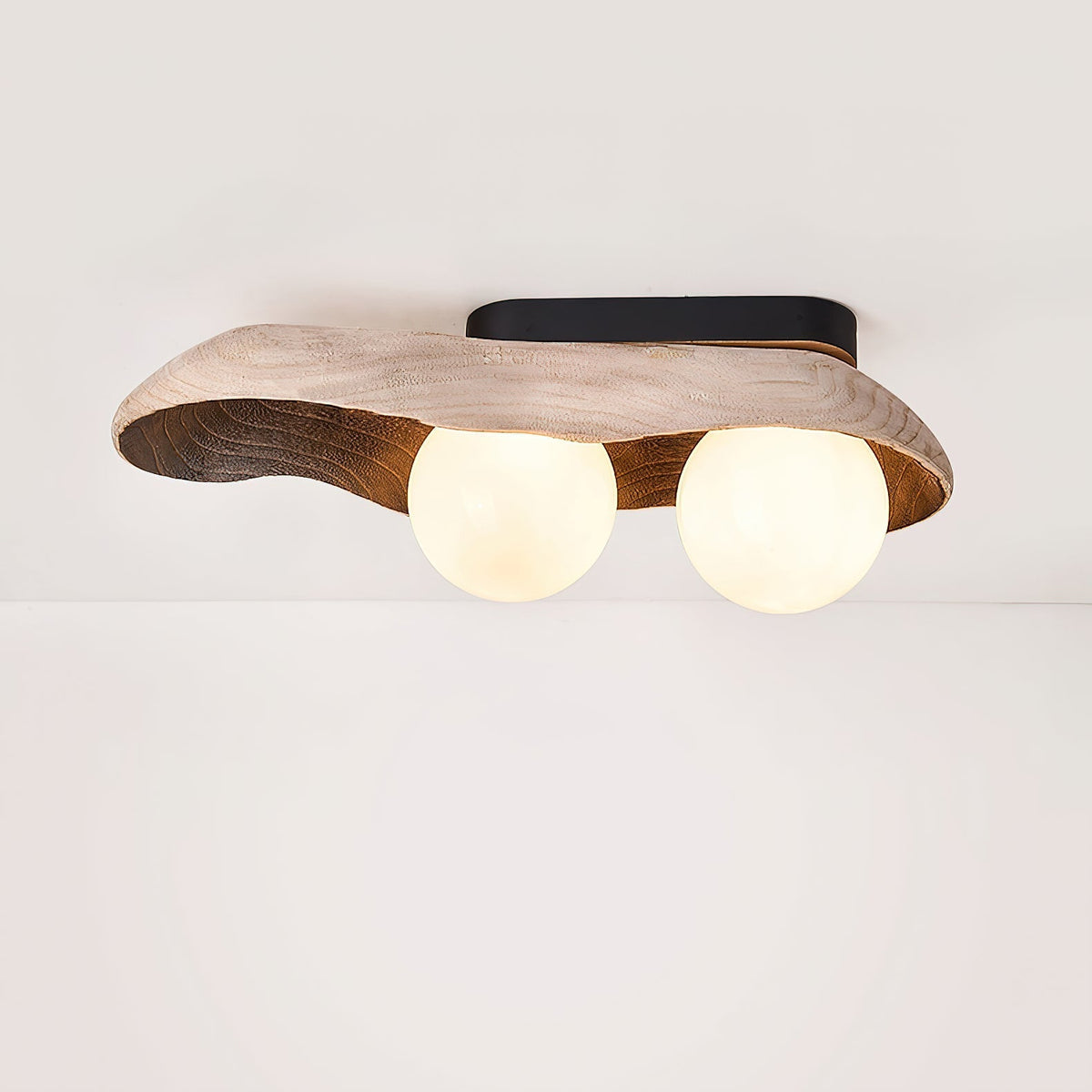 Ivaren Wooden Glass Ceiling Lamp