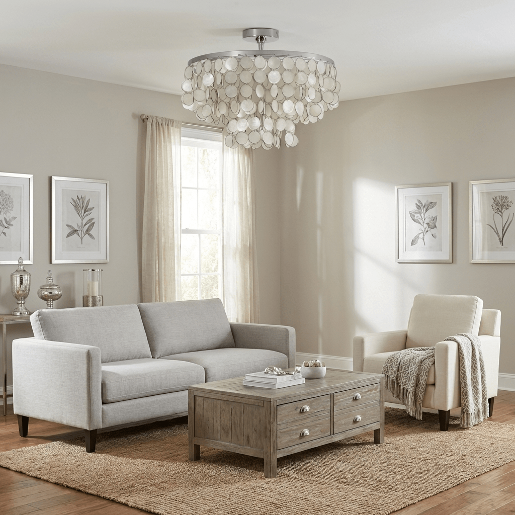 Tiered Shell Disc Ceiling Light