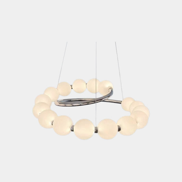 Pearl Round/Linear Chandelier Pendant Light LED, Chrome