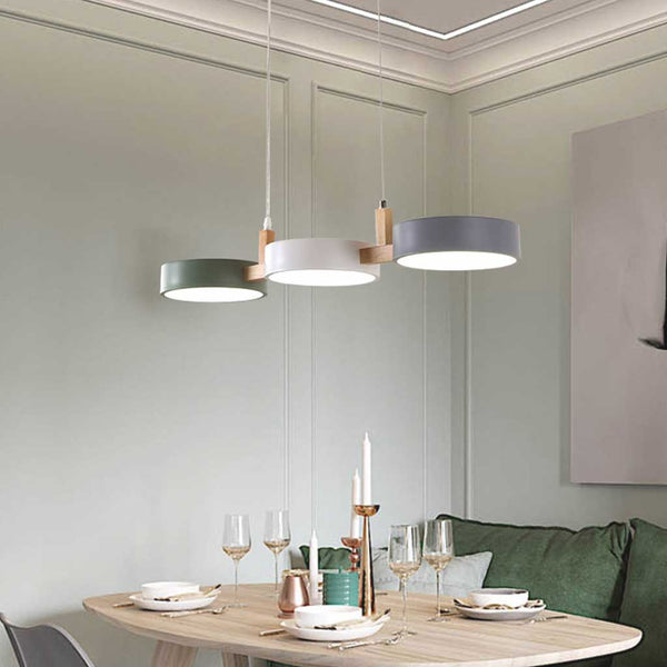 Pendant Light Nordic Macaron 3-Head LED, White/Colorful