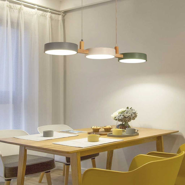 Pendant Light Nordic Macaron 3-Head LED, White/Colorful