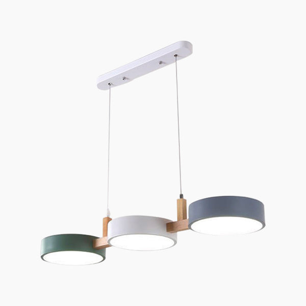 Pendant Light Nordic Macaron 3-Head LED, White/Colorful