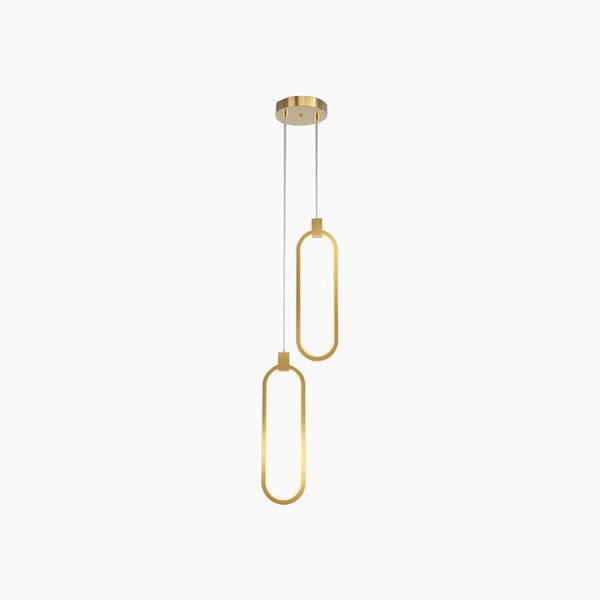 Pendant Light Minimalist Brass Gold LED, Oval / Ring
