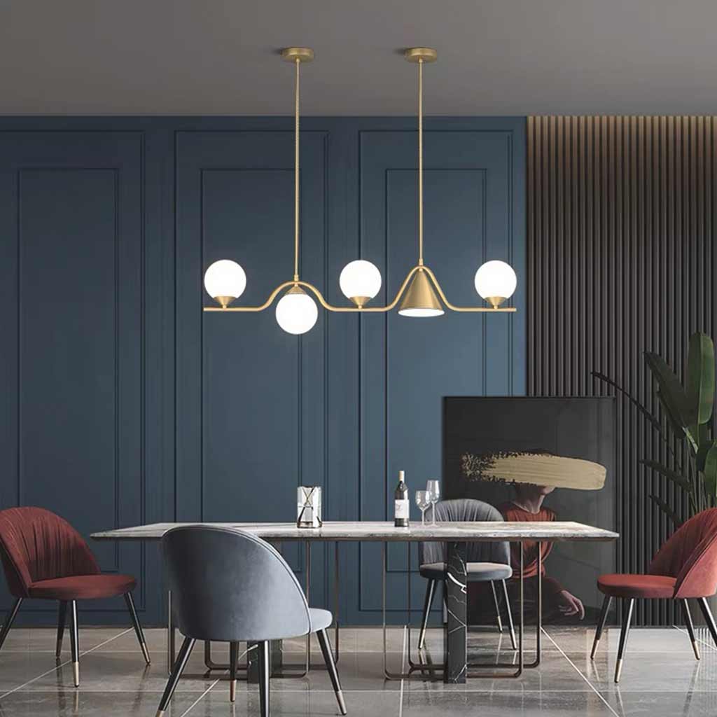 Pendant Light Geometric Multi-Globe Brass