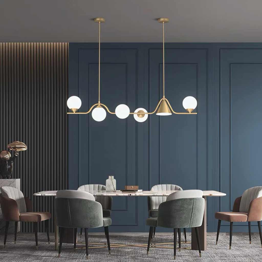 Pendant Light Geometric Multi-Globe Brass