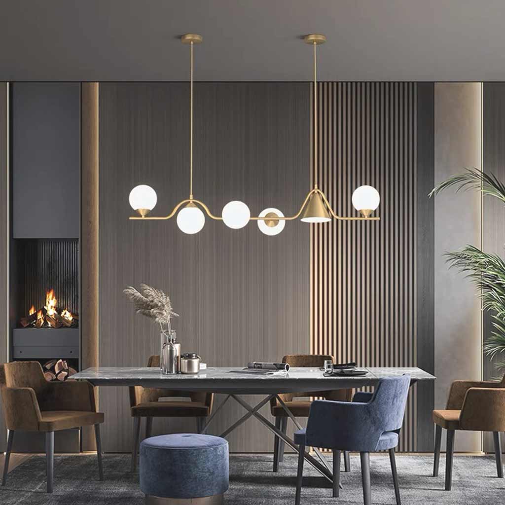 Pendant Light Geometric Multi-Globe Brass