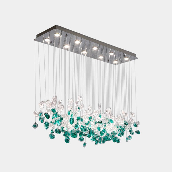 Pendant Light Green Glass LED Round / Rectangle