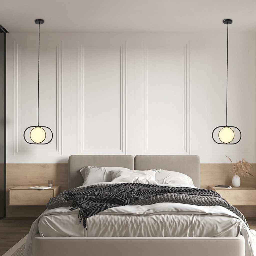 Pendant Light Hanging Light Decorative Oval Metal LED, Black