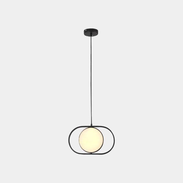 Pendant Light Hanging Light Decorative Oval Metal LED, Black