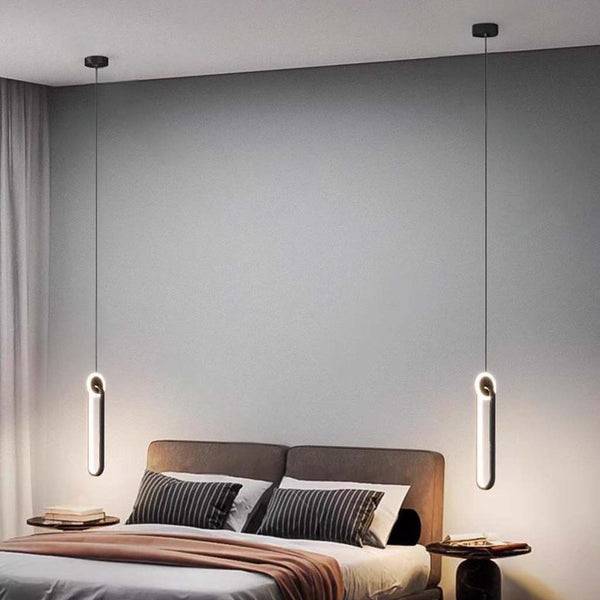 Pendant Light Minimalist Unique Oval LED, Gold / Black