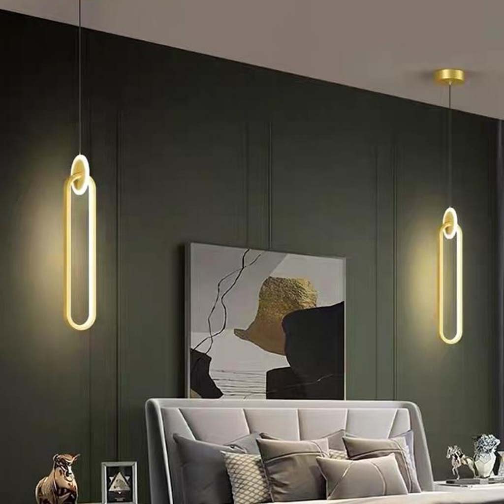 Pendant Light Minimalist Unique Oval LED, Gold / Black