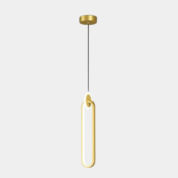 Pendant Light Minimalist Unique Oval LED, Gold / Black
