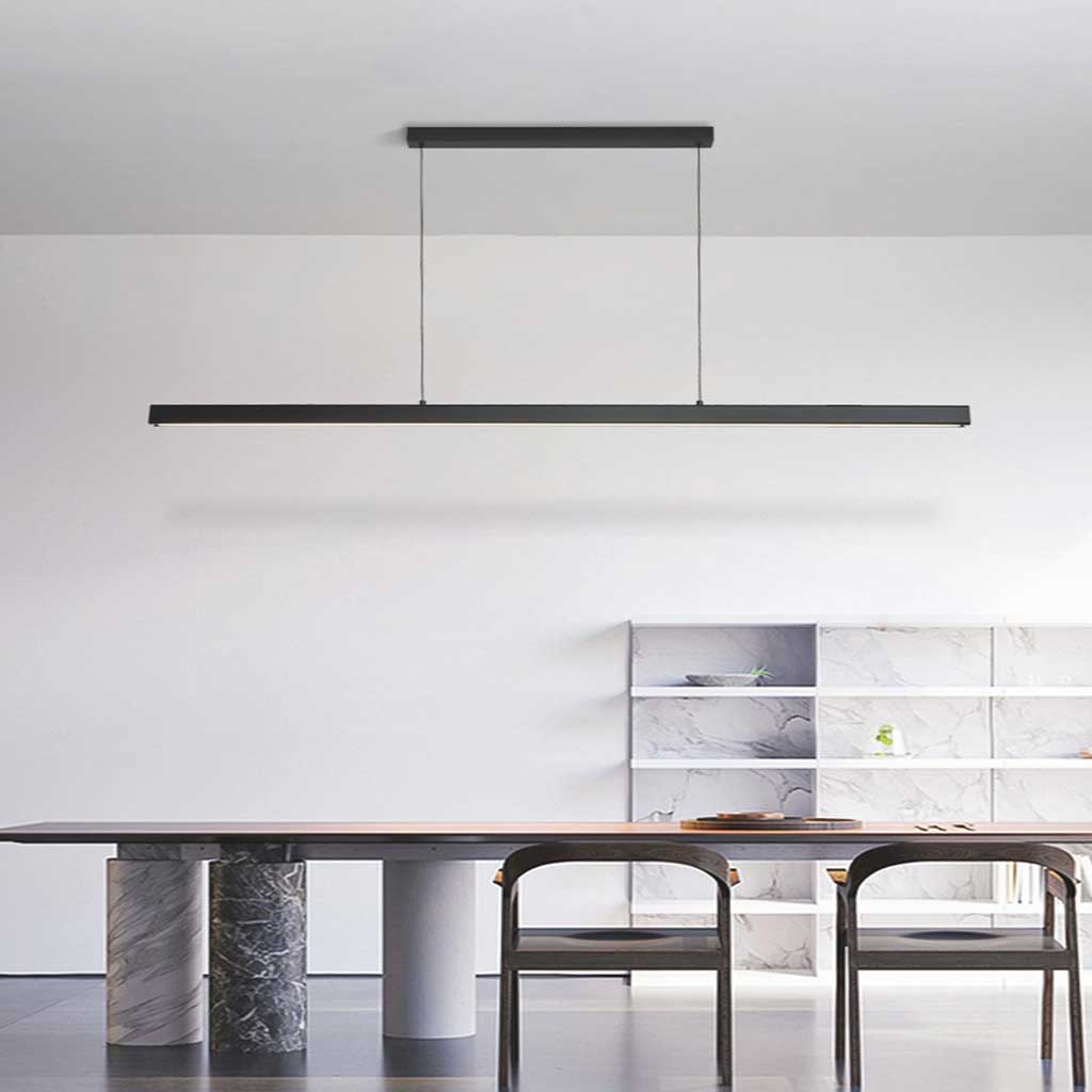 Pendant Light Modern Minimalist Aluminum Linear LED Dimmable, Black/White