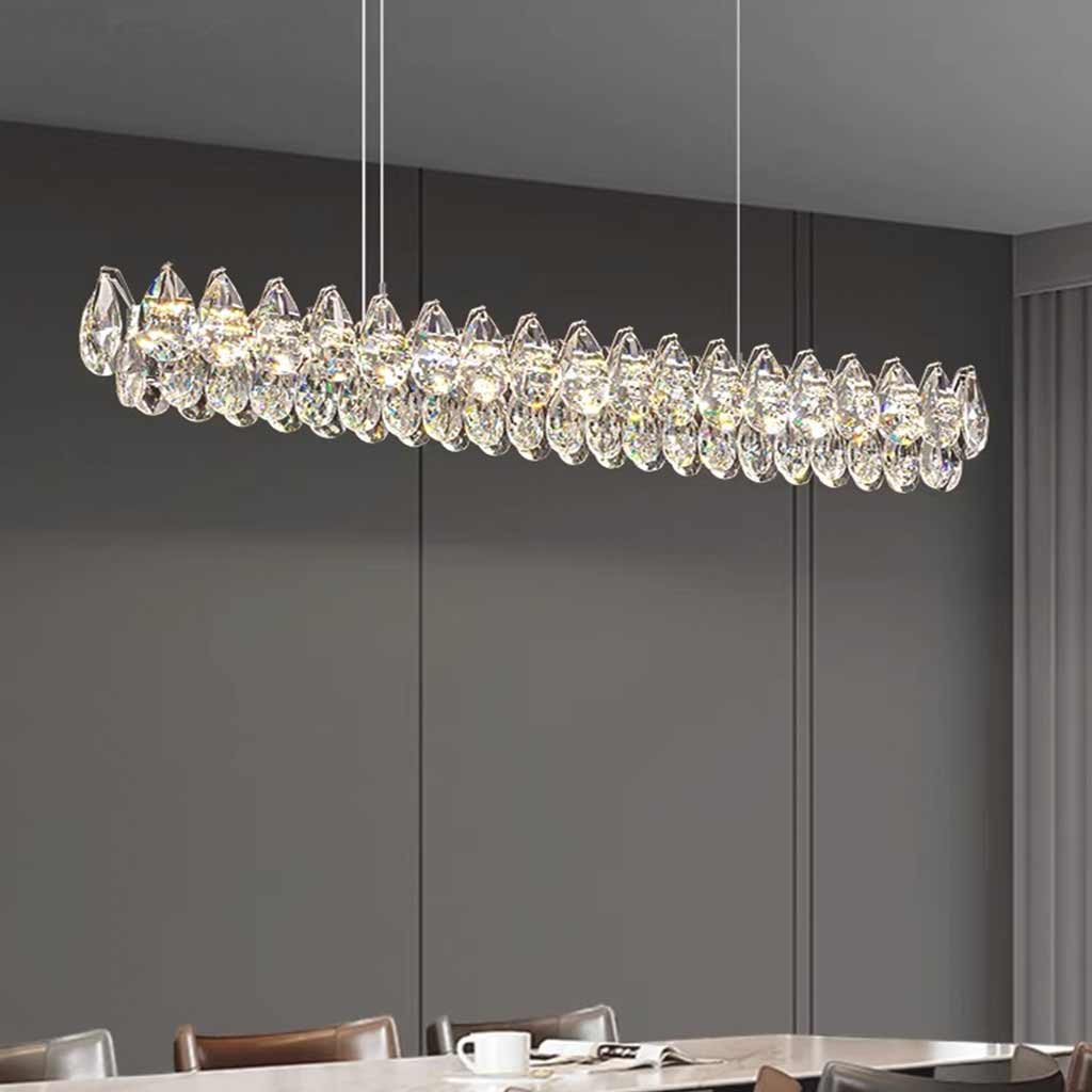 Pendant Light Linear Crystal Raindrop Dimmable LED