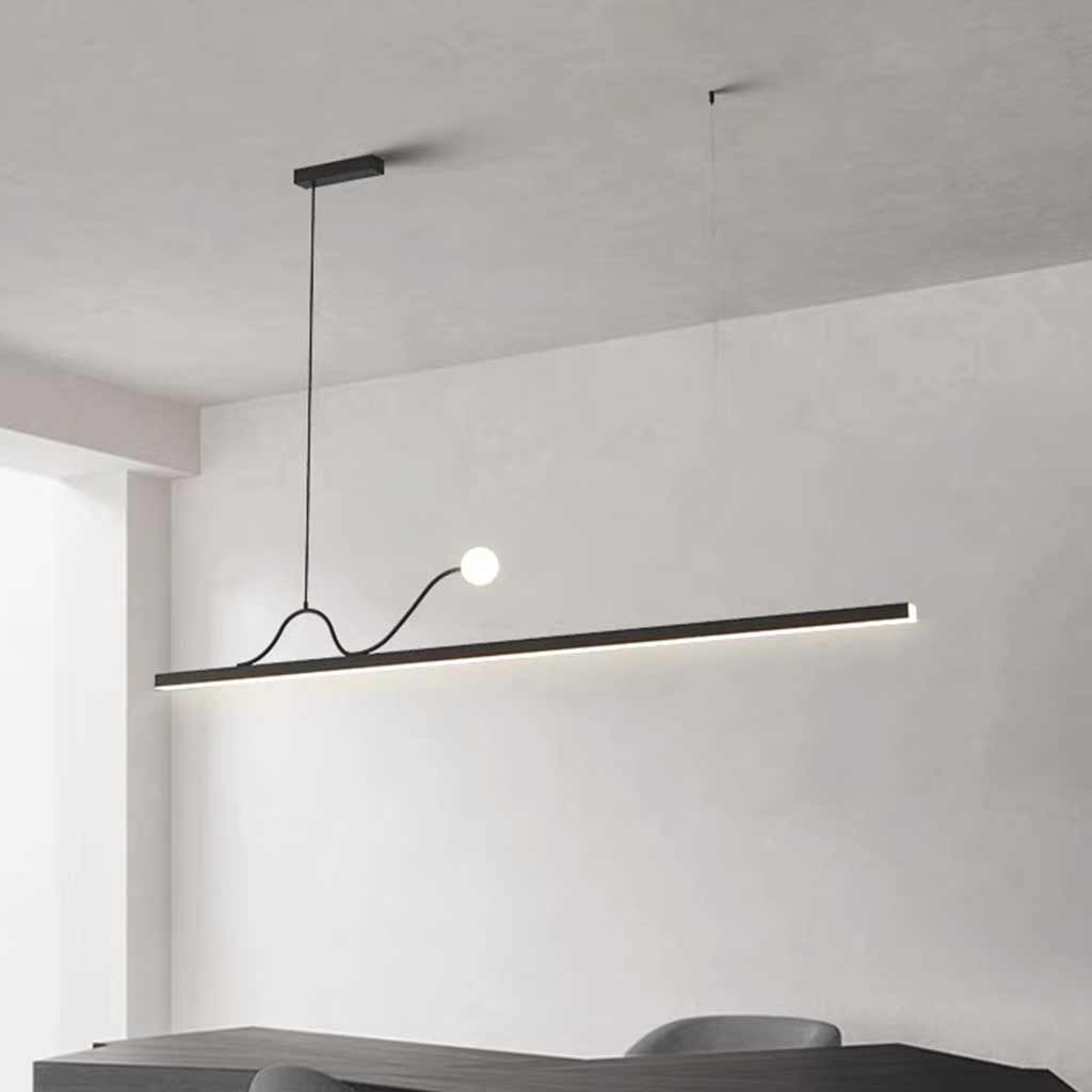 Pendant Light Linear Dimmable LED for Dining Table, Black / White