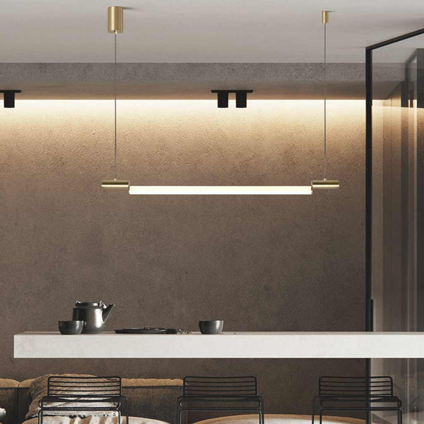 Pendant Light Linear Horizontal Strip LED, Black / Gold