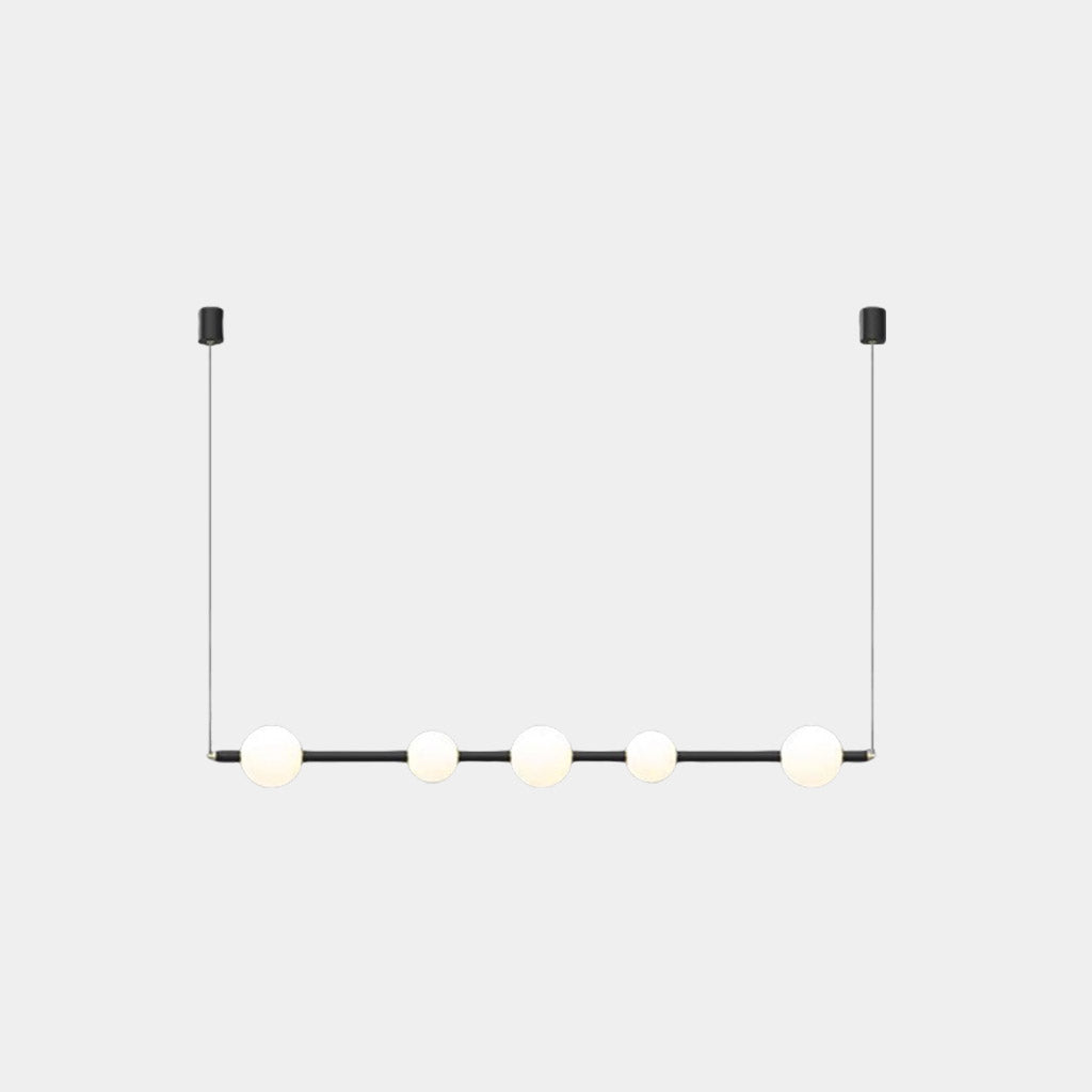 Pendant Light Linear Multi-Globe LED, Black / Gold