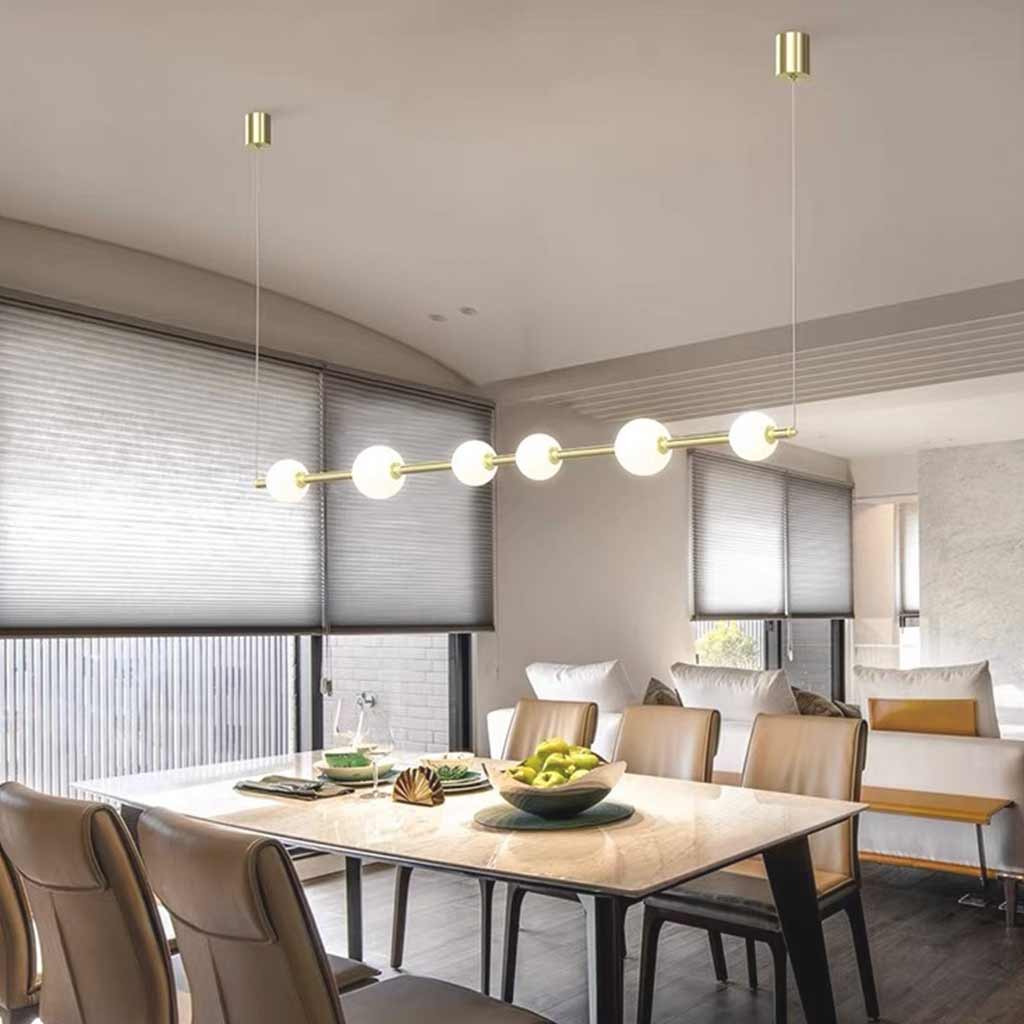 Pendant Light Linear Multi-Globe LED, Black / Gold