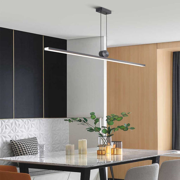Pendant Light Long Strip Linear Dimmable LED, Black