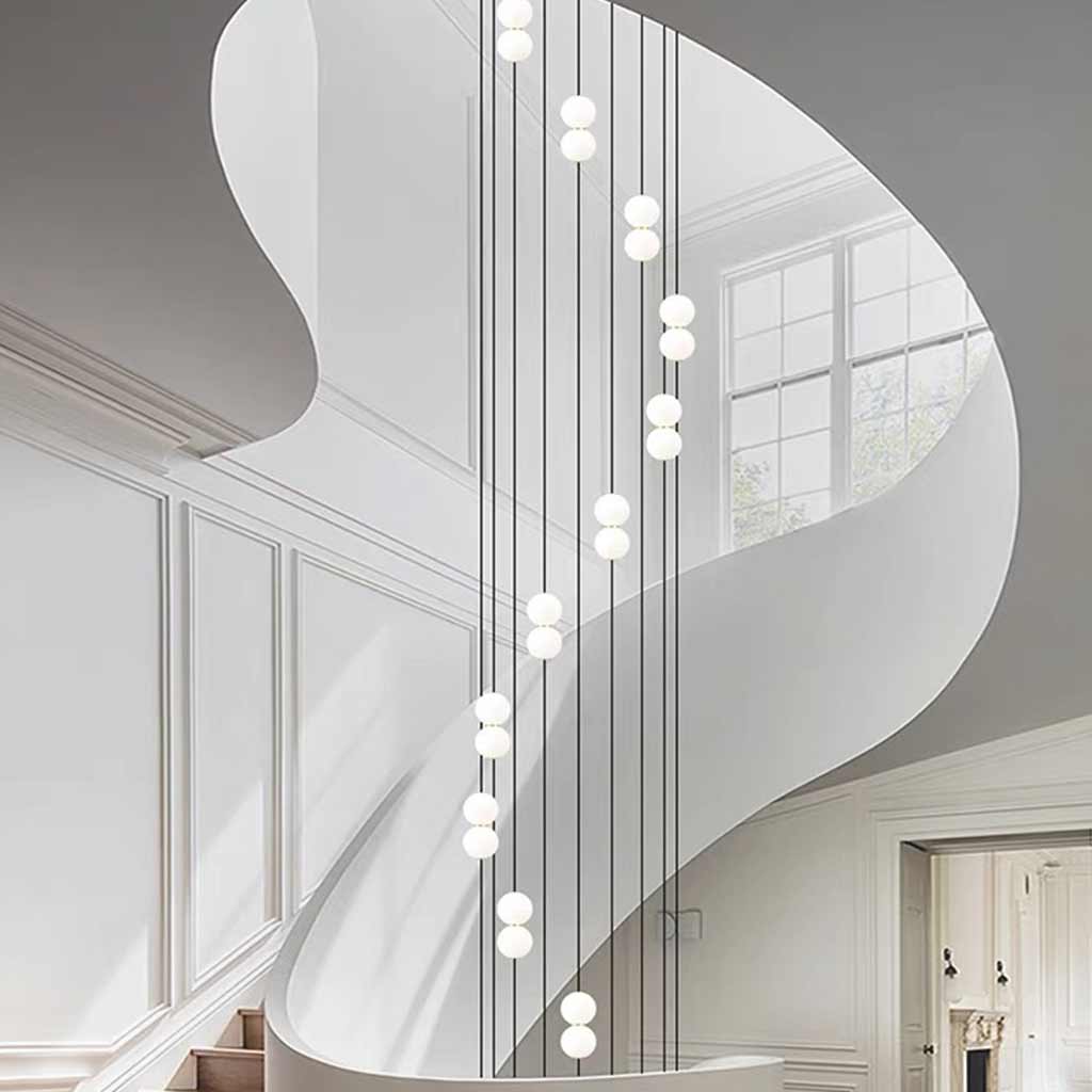Pendant Light Long Vertical Multi Globe for High Ceiling