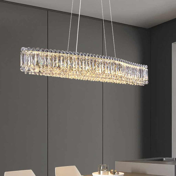 Pendant Light Luxury Clear Crystal Shade Long Dimmable LED
