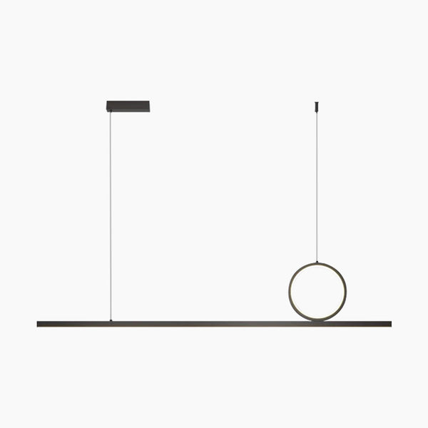 Pendant Light Minimalist Geometric Copper Linear LED, Black / Gold