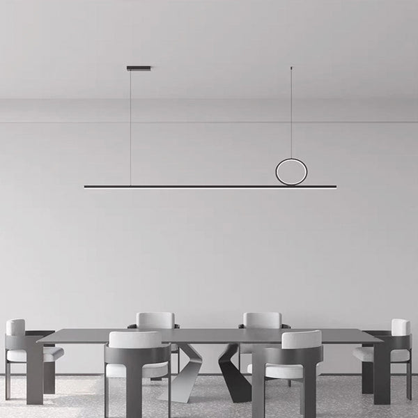 Pendant Light Minimalist Geometric Copper Linear LED, Black / Gold