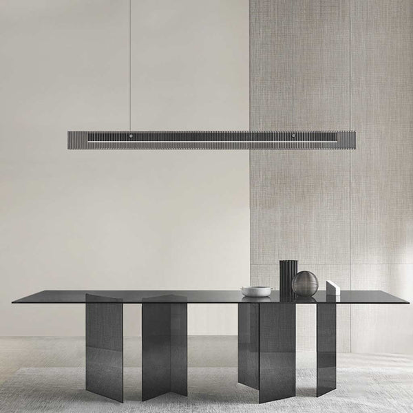 Pendant Light Minimalist Linear Glass LED Dimmable, Black