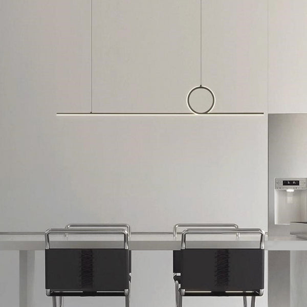 Pendant Light Minimalist Linear Loop Copper LED Dimmable