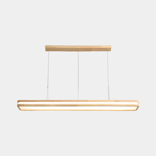Pendant Light Minimalist Wood Rectangle Dimmable LED