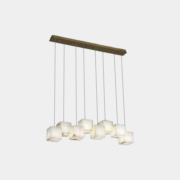 Marble Pendant Light Modern Alabaster Cubid Box