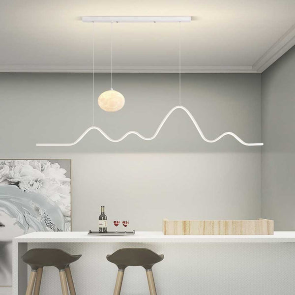 Pendant Light Nordic Decorative Moon and Wavy LED, 3 Colors