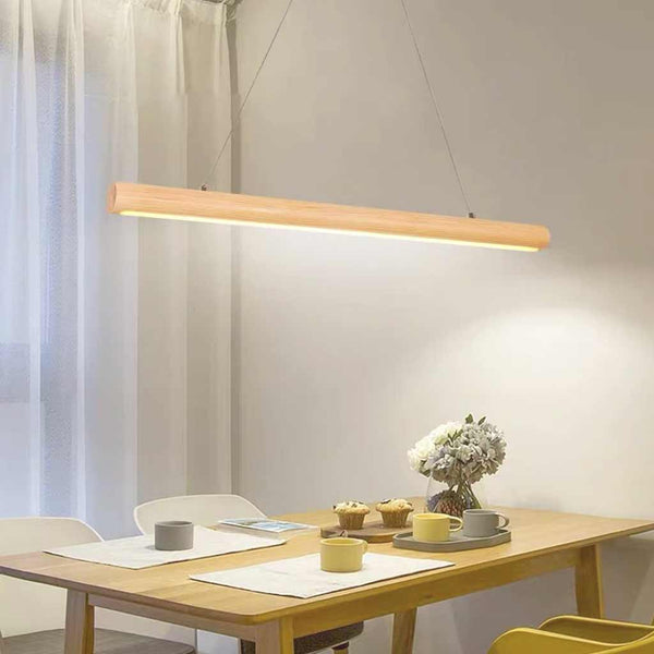 Pendant Light Nordic Linear Solid Wood LED