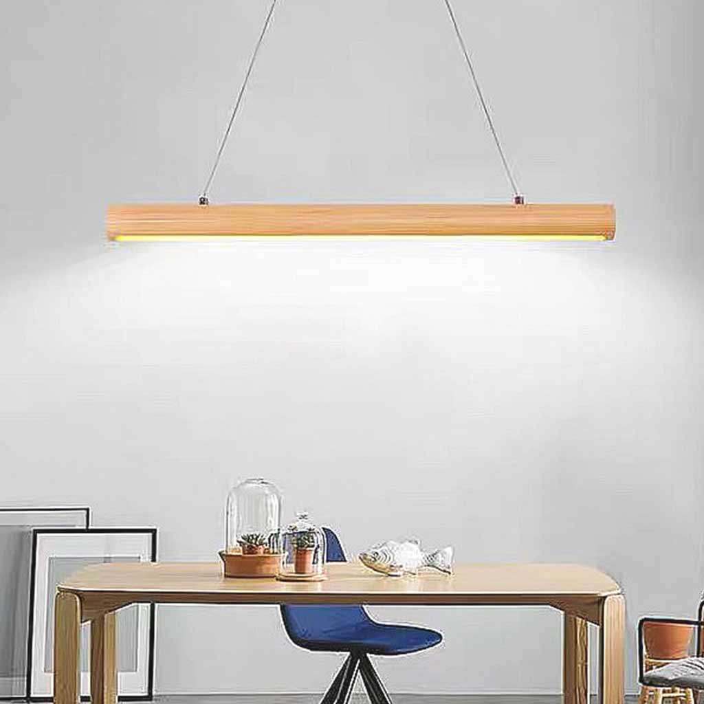 Pendant Light Nordic Linear Solid Wood LED