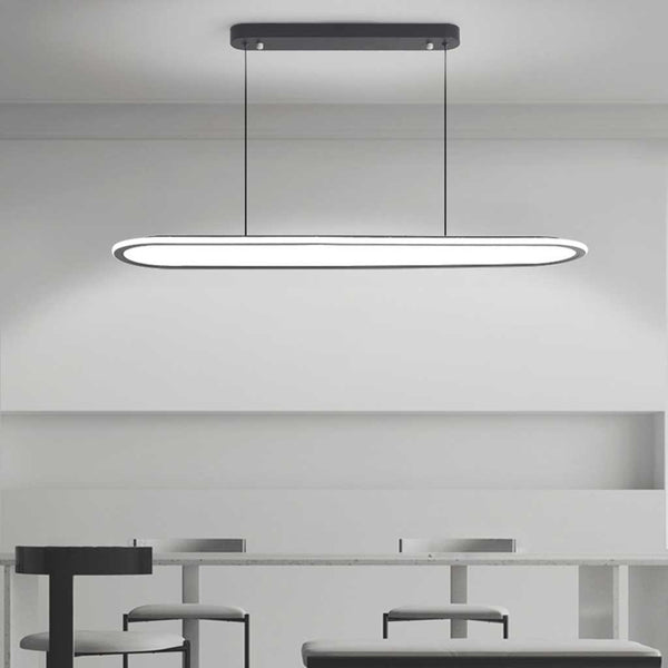 Pendant Light Modern Minimalist Oval Rectangle Bright LED, Black / White