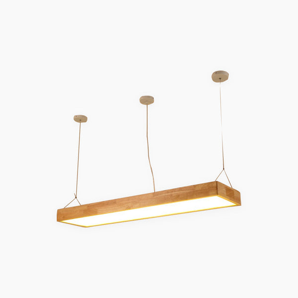 Pendant Light Nordic Rectangle Wood LED Dimmable, Log Color