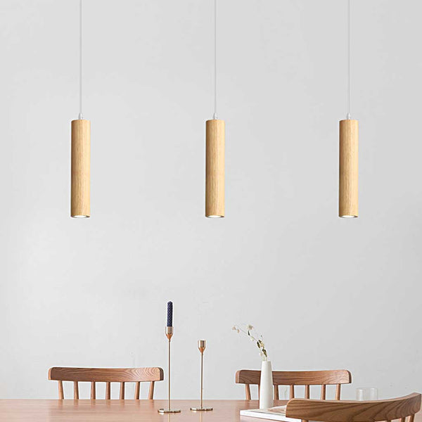 Pendant Light Spotlight Unique Cylinder Tube, Wood