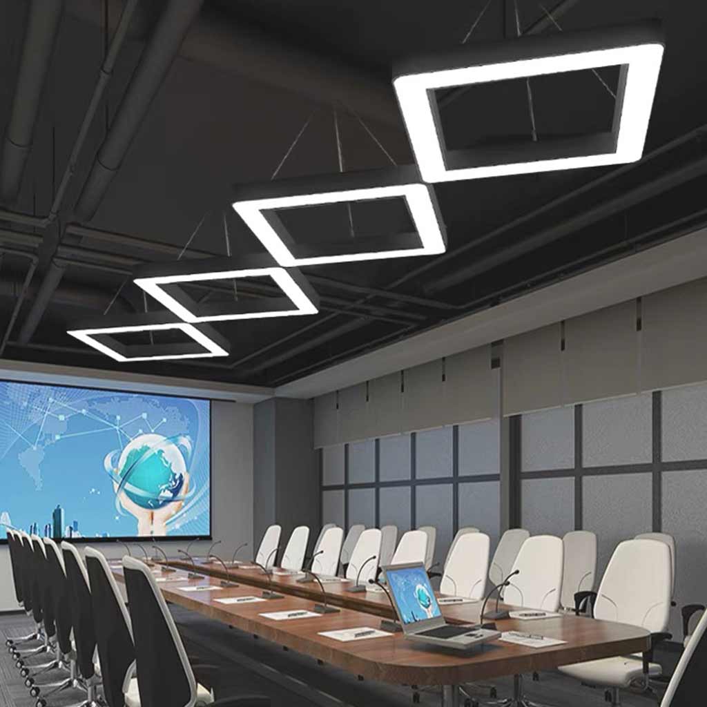 Pendant Light Square LED for Gym / Office, Black