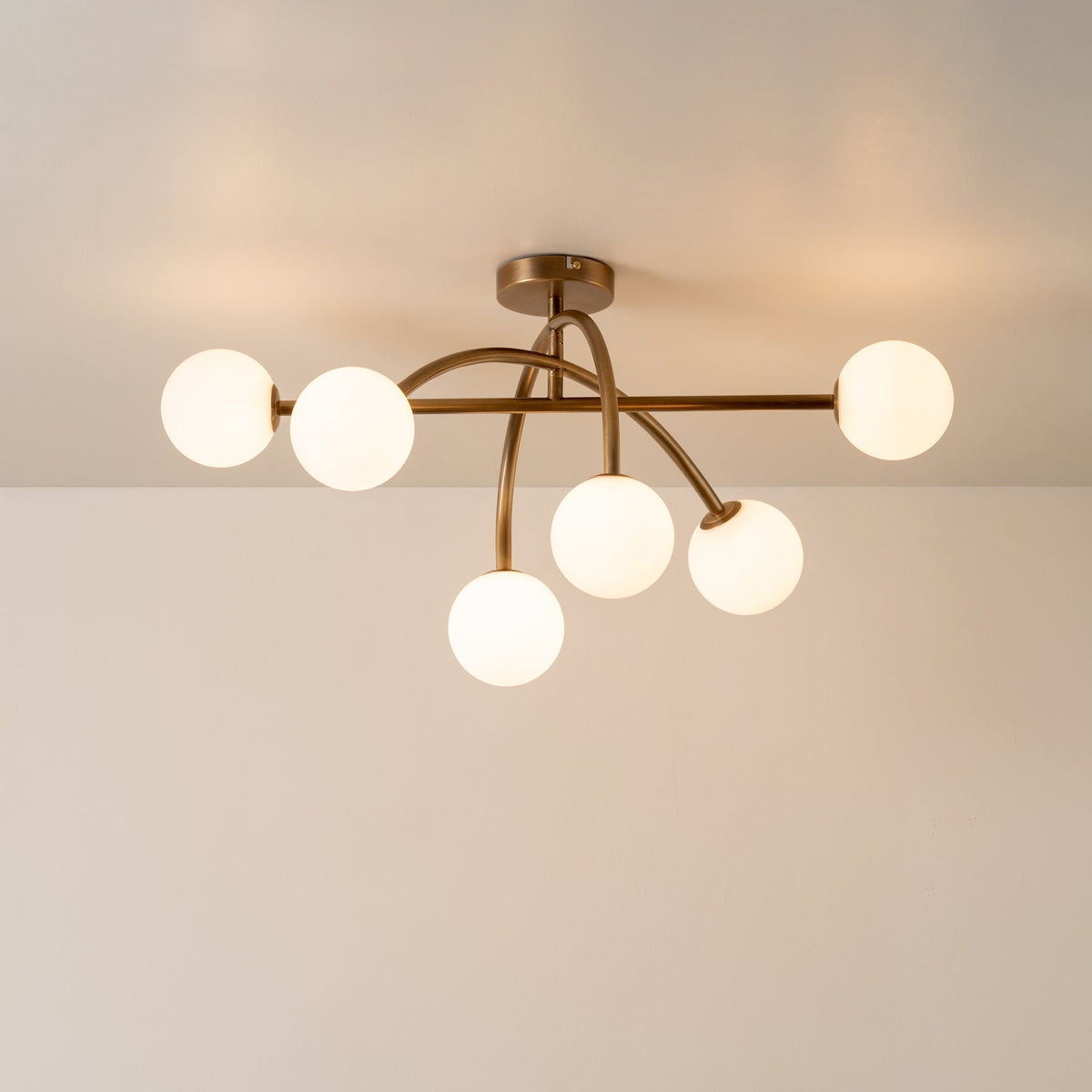 Sythael Brass Glass Ceiling Lamp
