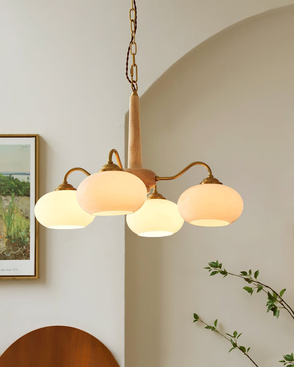 Elmiror Nordic Art Wood Glass Chandelier