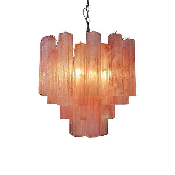 Pink Tubes Chandelier