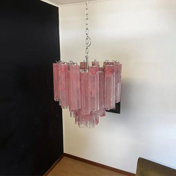 Pink Tubes Chandelier